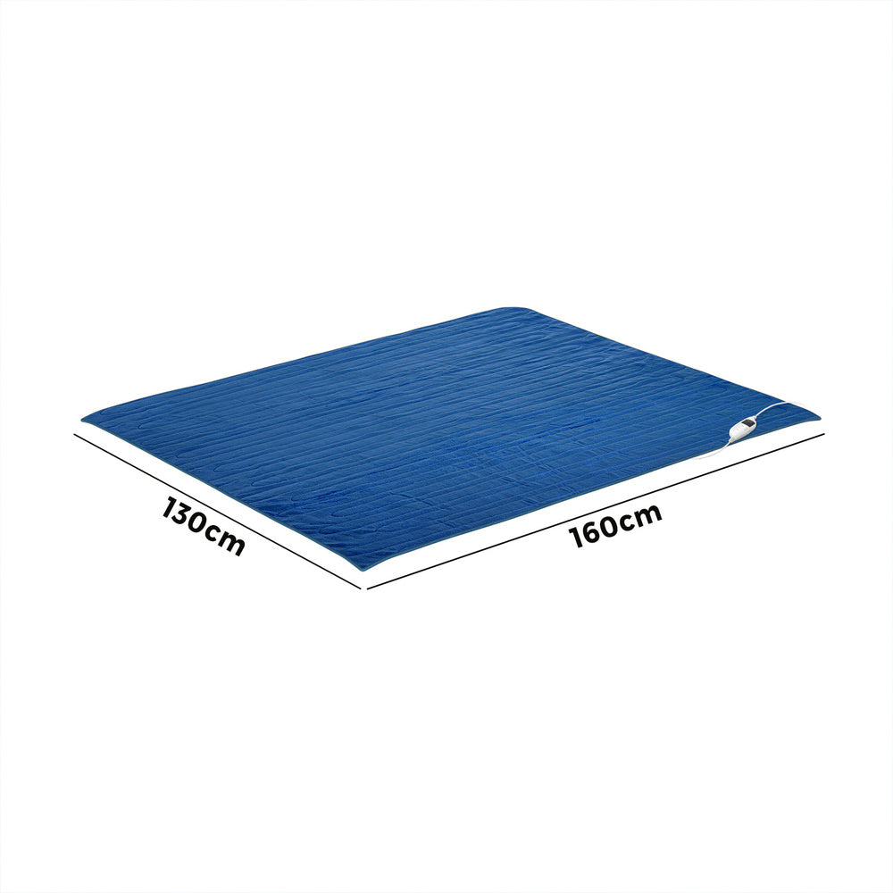 Bedra Electric Heated Blanket Washable Throw Rug Coral Fleece Blue