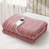 Bedra Washable Electric Heated Throw Rug Flannel Pink