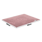 Bedra Washable Electric Heated Throw Rug Flannel Pink