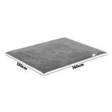 Bedra Electric Heated Throw Rug Washable Silver - Top-Down View