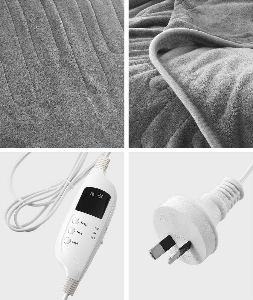 Bedra Electric Heated Throw Rug Washable Silver