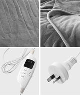 Bedra Electric Heated Throw Rug Washable Silver - Rear View