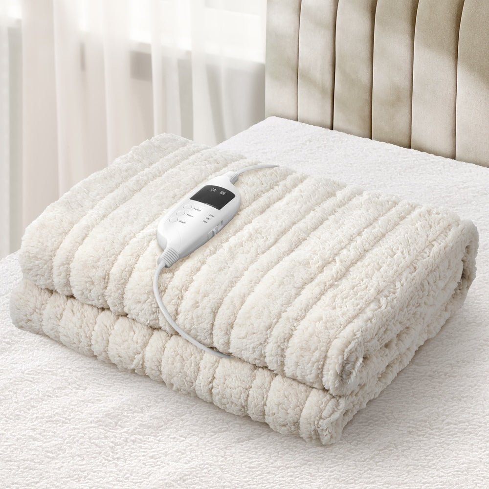 Bedra Heated Throw Rug Blanket Washable Sherpa Flannel