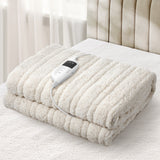 Bedra Heated Throw Rug Blanket Washable Sherpa Flannel - Low Angle