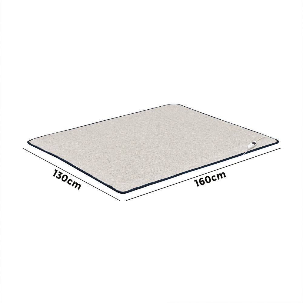 Bedra Electric Heated Blanket Washable Throw Rug Sherpa Coral Fleece Navy Beige