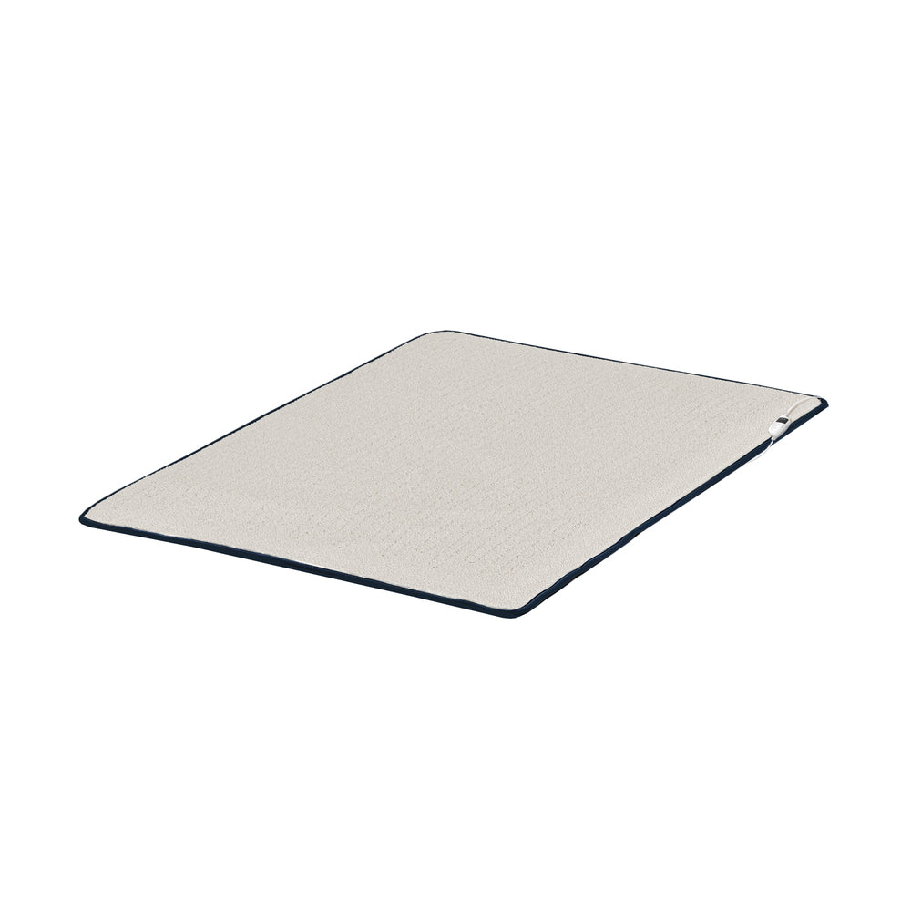 Bedra Electric Heated Blanket Washable Throw Rug Sherpa Coral Fleece Navy Beige