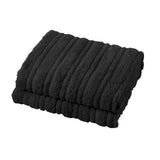 Bedra Electric Heated Blanket Washable Throw Rug Sherpa Coral Fleece Charcoal - Side View