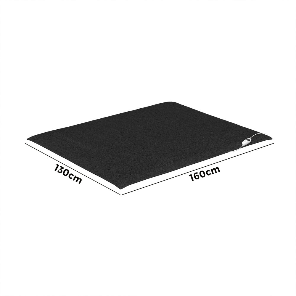 Bedra Electric Heated Blanket Washable Throw Rug Sherpa Coral Fleece Charcoal