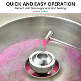 EUROCHEF 1100W Commercial Fairy Floss Machine, Cotton Candy Maker with Bubble Cover - Side View