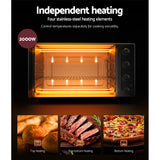 Devanti 60L Convection Oven Electric Fryer Ovens 2000W - 45-Degree Angle