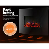 Devanti Electric Fireplace Fire Heater 2000W - Side View