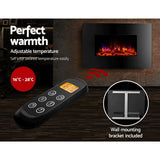 Devanti Electric Fireplace Fire Heater 2000W - 45-Degree Angle