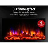 Devanti Electric Fireplace Fire Heater 2000W - Close-Up Angle