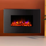 Devanti Electric Fireplace Fire Heater 2000W - Low Angle