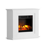 Devanti Electric Fireplace Fire Heater 2000W White - Side View