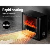 Devanti Electric Fireplace Fire Heaters 2000W - Top-Down View