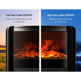 Devanti Electric Fireplace Fire Heaters 2000W - 45-Degree Angle