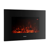 Devanti Electric Fireplace Fire Heater 2000W Black - Side View