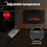 Devanti Electric Fireplace Fire Heater 2000W Black - Top-Down View