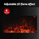 Devanti Electric Fireplace Fire Heater 2000W Black - 45-Degree Angle