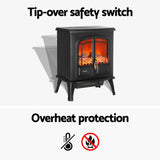 Devanti Electric Fireplace Fire Heaters 2000W - Rear View