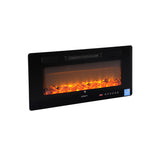 Devanti Electric Fireplace Fire Heater Wall Mounted Insert 3D Flame 1800W Remote Control - Side View