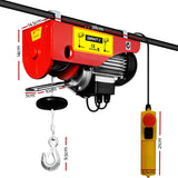 Giantz Electric Hoist Winch 300/600KG Cable 18M Rope Tool Remote Chain Lifting - Front View