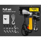 Giantz Electric Hoist Winch 400/800KG Cable 18M Rope Tool Remote Chain Lifting - Rear View