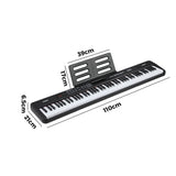 Mazam 88 Keys Electronic Piano Keyboard Portable Lighted - Side View