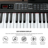 Mazam 88 Keys Electronic Piano Keyboard Portable Lighted - Low Angle