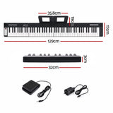 Alpha 88 Key Quad Folding Electronic Keyboard Digital Piano Portable MIDI Bluetooth Black - Side View