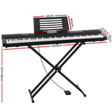 Alpha 88 Keys Electronic Piano Keyboard Digital Electric w/ Stand Sustain Pedal - Front View