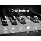Alpha 88 Keys Electronic Piano Keyboard Digital Electric w/ Stand Sustain Pedal - Top-Down View