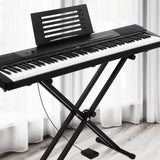 Alpha 88 Keys Electronic Piano Keyboard Digital Electric w/ Stand Sustain Pedal - Close-Up Angle