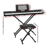 Alpha 88 Keys Electronic Piano Keyboard Digital Electric w/ Stand Stool Pedal - Front View