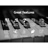 Alpha 88 Keys Electronic Piano Keyboard Digital Electric w/ Stand Stool Pedal - 45-Degree Angle