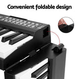 Alpha 61 Keys Foldable Electronic Piano Keyboard Digital Electric w/ Carry Bag - Rear View