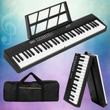 Portable 61-Key Digital Piano Keyboard with Bluetooth and Accessories - Close-Up Angle