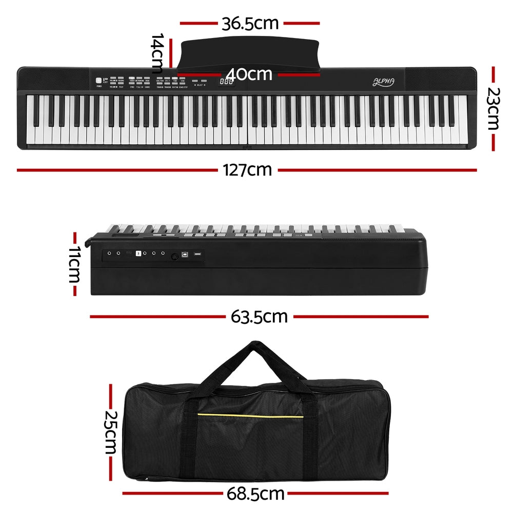 Alpha Portable 88-Key Digital Piano with Carry Bag and Accessories