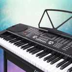 Alpha 61 key black electronic piano keyboard with adjustable stand