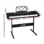 Alpha 61 key black electronic piano keyboard with adjustable stand, LED display
