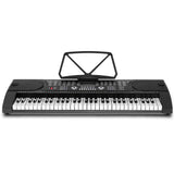 Alpha 61 Keys Electronic Piano Keyboard Digital Electric w/ Stand Beginner Black - Side View