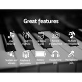 Alpha 61 Keys Electronic Piano Keyboard Digital Electric w/ Stand Beginner Black - Top-Down View