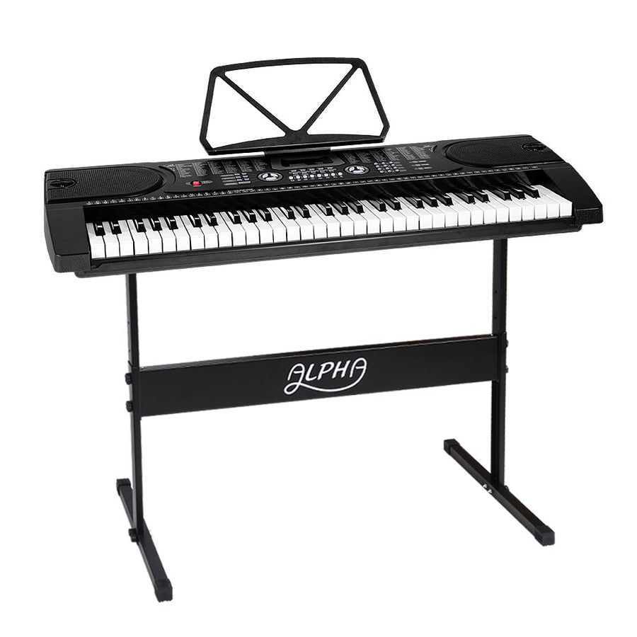 Alpha 61 key black electronic piano keyboard with adjustable stand, image 8