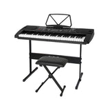 Alpha 61 Keys Electronic Piano Keyboard Digital Electric w/ Stand Stool Black - Side View