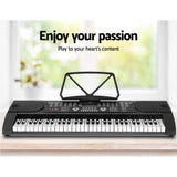 Alpha 61 Keys Electronic Piano Keyboard Digital Electric w/ Stand Stool Black - Top-Down View