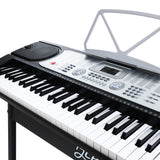 Alpha 61 Keys Electronic Piano Keyboard Digital Electric w/ Stand Beginner Silver - Side View