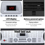 Alpha 61 Keys Electronic Piano Keyboard Digital Electric w/ Stand Beginner Silver - 45-Degree Angle