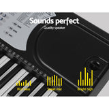 Alpha 61 Keys Electronic Piano Keyboard Digital Electric w/ Stand Beginner Silver - Rear View