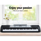 Alpha 61 Keys Electronic Piano Keyboard Digital Electric w/ Stand Stool Silver - Top-Down View